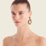 hoop earrings G3346 MULTI COLOR | 트렌비 제이크루-귀걸이 Colorful floral hoop earrings G3346 MULTI COLOR | 트렌비 | www.trenbe.com