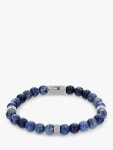 타미힐피거-남성 스톤 팔찌 Mens Stone Beaded Bracelet, Silver/Blue 109132426 | TRENBE 타미힐피거-남성 스톤 팔찌 Mens... 