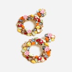 hoop earrings G3346 MULTI COLOR | 트렌비 제이크루-귀걸이 Colorful floral hoop earrings G3346 MULTI COLOR | 트렌비 | www.trenbe.com