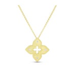 Roberto Coin-18k 옐로우 골드 새틴 플라워 펜던트 다이아몬드 18K Yellow Gold Petite Venetian Princess Satin Flower Pendant... 