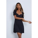 I Saw It First-퍼프 슬리브 드레스 하트 Polka Dot Puff Sleeve Dress Sweetheart Tea Dress 33632541 | 트렌비 I Saw It First-퍼프...