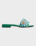 프라다-플랫 슬리퍼 샌들 Triangolo Ibiscus Flat Slide Sandals prod257700031GREEN | 트렌비 프라다-플랫 슬리퍼 샌들... 