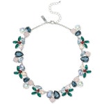 아이앤씨인터내셔널컨셉트-믹스 스톤 목걸이 Silver-Tone Multicolor Mixed Stone Holly All-Around Statement Necklace, 17 + 3... 