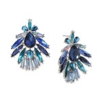 아이앤씨인터내셔널컨셉트-믹스 스톤 드롭 귀걸이 Silver-Tone Tonal Mixed Stone Drop Earrings, Created for Macys 14300696... 
