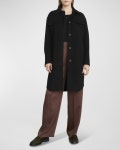 빈스-더블 울 롱 셔츠 코트 Double Wool Long Shirt Coat prod260482287BLACK | 트렌비 빈스-더블 울 롱 셔츠 코트 Double Wool... 