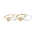 럭키브랜드-투톤 세트 파브 별 스톤 Two-Tone 4-Pc. Set Pave Star & Stone Stack Rings 14598423 | 트렌비 럭키브랜드-투톤... 