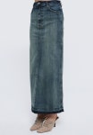 가니- 가니 High Waist Denim Skirt Big Leopard Almond Milk 스커트 | 트렌비 가니- 가니 High Waist Denim Skirt Big Leopard Almond... 
