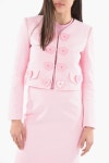 모스키노-크롭 블레이저 버튼 COUTURE! Textured-cotton Cropped Blazer with Heart-shaped Buttons 477407 | 트렌비 모스키노... 