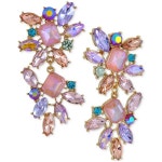 아이앤씨인터내셔널컨셉트-골드톤 믹스 스톤 드롭 귀걸이 Gold-Tone Mixed Stone Cluster Drop Earrings, Created for Macys... 