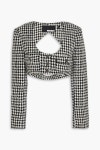 ROTATE Birger Christensen-크롭 하운드투스 트위드 자켓... 하운드투스 트위드 자켓 Cropped sequin-embellished... 