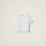 미우미우(Miu Miu) | 미우미우 코튼 저지 화이트 티셔츠 MJN483 1YXT F0009 Cotton jersey T-shirt S 232 116501340 | 트렌비