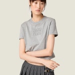 미우미우(Miu Miu) | 미우미우 코튼 저지 티셔츠 MJN483 1YXT F0031 Cotton jersey T-shirt S 232 116501370 | 트렌비