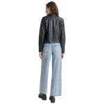 디케이앤와이(DKNY) | 쁘띠 자켓 Petite Faux-Leather Belted-Hem Moto Jacket 18516029 Black | 트렌비