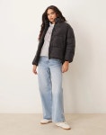 망고(Mango) | 블랙 Puffermantel in Schwarz mit Stehkragen 207284681SCHWARZ | 트렌비