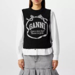 가니(Ganni) | 가니 Logo embroidery diamond sweater K2246999 | 트렌비