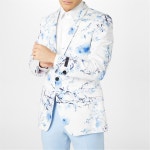 Without Prejudice | 프린트 플로랄 수트 자켓 Print Floral Suit Jacket White/Blue 60002127 | 트렌비