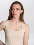 지나바코니(GINA BACCONI) | 민소매 스퀘어 넥 베스트 탑 베이지 Bettina Sleeveless Square Neck Vest Top, Beige 113551362 | 트렌비