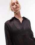 망고(Mango) | 셔츠 블라우스 블랙 Leichte Hemdbluse aus Ramie in Schwarz 208525800SCHWARZ | 트렌비