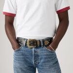 리바이스(Levis) | 여성 버클 가죽 벨트 Womens Circular Center Bar Buckle Leather Belt 13633486 Black | 트렌비