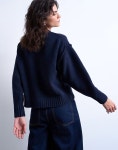 탑샵(Topshop) | 탑샵 클린 아스테틱 마린블루 니트 스웨터 Strickpullover in Clean-Asthetik Marineblau mit Sichtnaht... 