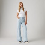 리바이스(Levis) | 리바이스 하이 라이즈 스트레이트 레그 연청 바지 001UP0001 배기 경량 여성 데님 Cinch Baggy Lightweight... 