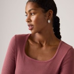 리바이스(Levis) | 리바이스 가먼트 다이 슬림 핏 스퀘어 넥 긴팔 티셔츠 퍼플 005IO0008 에센셜 롱슬리브 Garment Dye... 