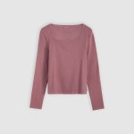 리바이스(Levis) | 리바이스 가먼트 다이 슬림 핏 스퀘어 넥 긴팔 티셔츠 퍼플 005IO0008 에센셜 롱슬리브 Garment Dye... 