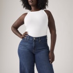 리바이스(Levis) | 318 쉐이핑 와이드 레그 청바지 다크 워시 | 트렌비