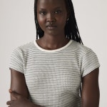 리바이스(Levis) | 리바이스 슬림 핏 가든리아 스트라이프 티셔츠 003PW0002 와플 Dry Goods Waffle Cap-sleeve Tee 143214222 | 트렌비