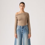 리바이스(Levis) | 리바이스 클라라 오프 숄더 슬림 핏 긴팔 티셔츠 005IT0002 롱슬리브 탑 Clara Off Shoulder Long-sleeve Top... 