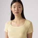 리바이스(Levis) | 리바이스 슬림 핏 가먼트 다이 스퀘어 넥 티셔츠 옐로우 003PU0012 에센셜 Garment Dye Essential Square Neck T... 
