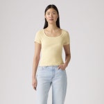 리바이스(Levis) | 리바이스 슬림 핏 가먼트 다이 스퀘어 넥 티셔츠 옐로우 003PU0012 에센셜 Garment Dye Essential Square Neck T... 