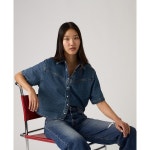 리바이스(Levis) | 리바이스 프리미엄 여성 크롭핏 데님 셔츠 반팔 Premium Womens Logan Short-Sleeve Cropped-Fit Denim Shirt... 