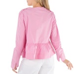 가니(Ganni) | 가니 오키드 스모크 타이 스트링 페플럼 블라우스 F8515-787 Orchid Smoke Tie String Peplum Blouse 134572579 | 트렌비