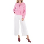 가니(Ganni) | 가니 오키드 스모크 타이 스트링 페플럼 블라우스 F8515-787 Orchid Smoke Tie String Peplum Blouse 134572579 | 트렌비
