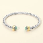 투톤 라이프(Twotone Life) | FASHNZFAB | FASHNZFAB 스톤 팁 투톤 케이블 커프 브레이슬릿 투 톤 팔찌 stone tip two tone cable cuff bracelet 8928869679164...