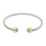 투톤 라이프(Twotone Life) | FASHNZFAB | FASHNZFAB 스톤 팁 투톤 케이블 커프 브레이슬릿 투 톤 팔찌 stone tip two tone cable cuff bracelet 8928869679164...