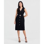Connected | Connected 여성 벨트 슬리브리스 드레스 쁘띠 민소매 Petite Belted Sleeveless Dress 26458260 Blk 158857139 | 트렌비