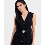 Connected | Connected 여성 벨트 슬리브리스 드레스 쁘띠 민소매 Petite Belted Sleeveless Dress 26458260 Blk 158857139 | 트렌비