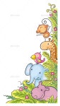 Corner Frame with African Animals by katya_dav | GraphicRiver