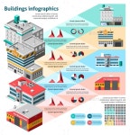 Buildings Infographics Set by macrovector | GraphicRiver Buildings Infographics Set