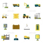 Construction Icons Flat by macrovector | GraphicRiver Construction Icons Flat