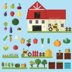 Farm in Village Elements for Game by Polly_Grimm | GraphicRiver Farm in Village Elements for Game