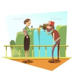 Journalist Retro Cartoon by macrovector | GraphicRiver Journalist Retro Cartoon