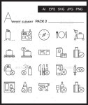 Airport Element Line Icon Set 2. Mono pack. Graphic Vector Logo Set by SIMPILI