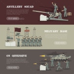 Military Army Horizontal Banners Set  by macrovector | GraphicRiver Military Army Horizontal Banners Set 