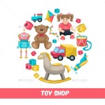 Toy Shop Round Composition by VectorPot | GraphicRiver