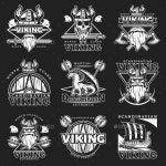 White Viking Emblem Set by VectorPot | GraphicRiver White Viking Emblem Set