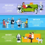 Artificial Intelligence Horizontal Banners by macrovector | GraphicRiver Artificial Intelligence Horizontal Banners