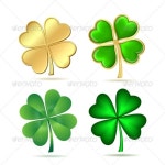 Set of Four-Leaf Clovers Isolated on White. by tassel78 | GraphicRiver Set of Four-Leaf Clovers Isolated on White.